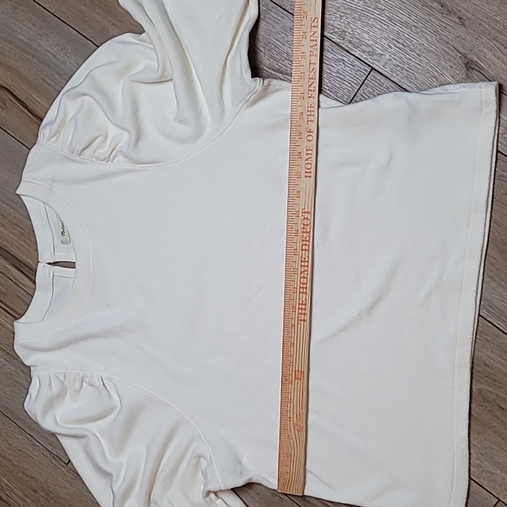 Madewell Piglet Mutton Sleeve Top Antique Cream Puff Sleeve Blouse Size XL - Picture 5 of 9